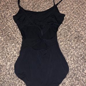 Black camisole leotard